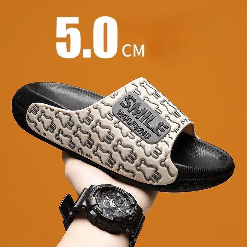 005 Gấu Đế Dày Giày Màu Trơn Đơn Giản Đế Bằng Cho Nam Nữ Mùa Hè Nhẹ Thoải Mái
