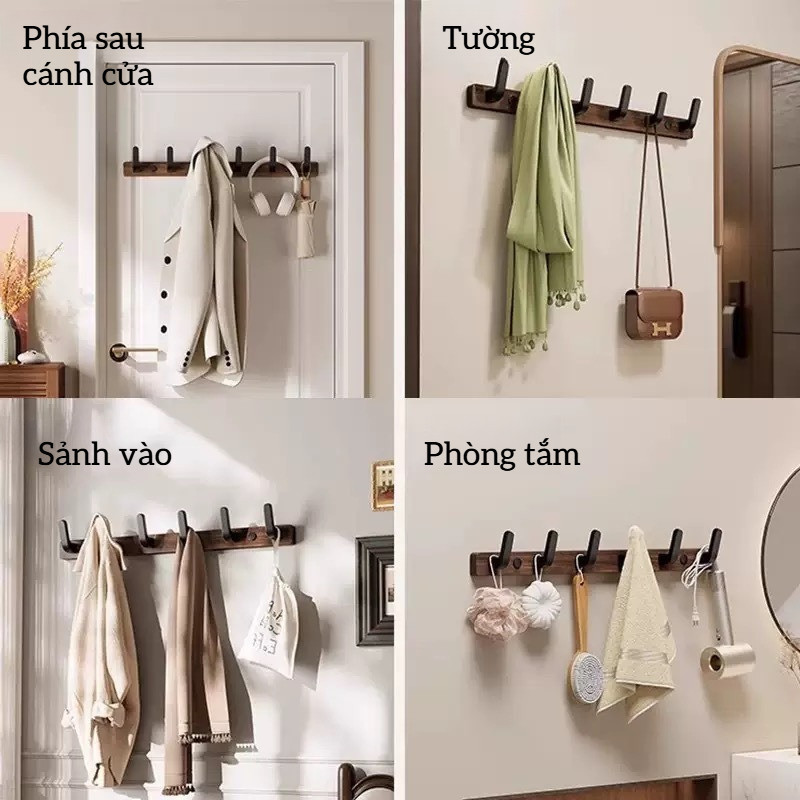 Móc Dán Tường Cao Cấp Chất Liệu Nhôm Hàng Không - Móc Treo Quần Áo Chịu Lực Mạnh, Không Khoan
