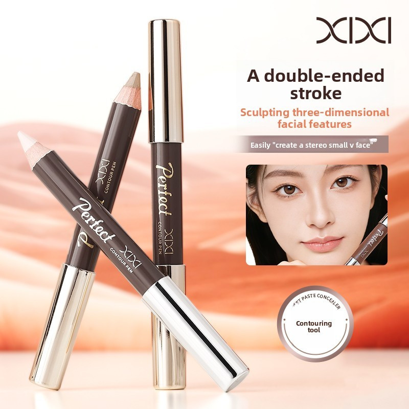 XIXI D910 Bút Tạo Khối 2 Đầu Highlight & Contour, Tán Mịn Tự Nhiên, Tạo Khối Mặt Thon Gọn, Makeup Contour Stick