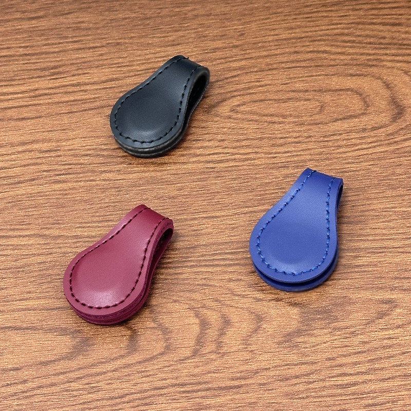 Hàng sẵn có Crazy Horse Leather Hai mặt Từ tính Bookmark Clip Handmade Lớp đầu tiên Sổ tay da bò Trang trí sáng tạo dễ thương HBJ7