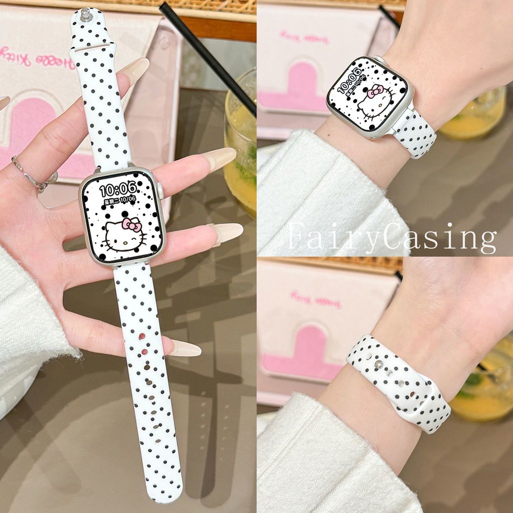 Dây đeo silicon chấm bi cho Apple Watch S11 46 42 45 44 40 41 38mm Vòng tay iwatch Series 11 10 8 7 Se 5 6 9 49mm Band