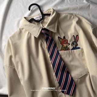 Judy Nick Áo sơ mi thêu corduroy tay ngắn retro, hàng Nhật Bản, phù hợp thời trang vintage