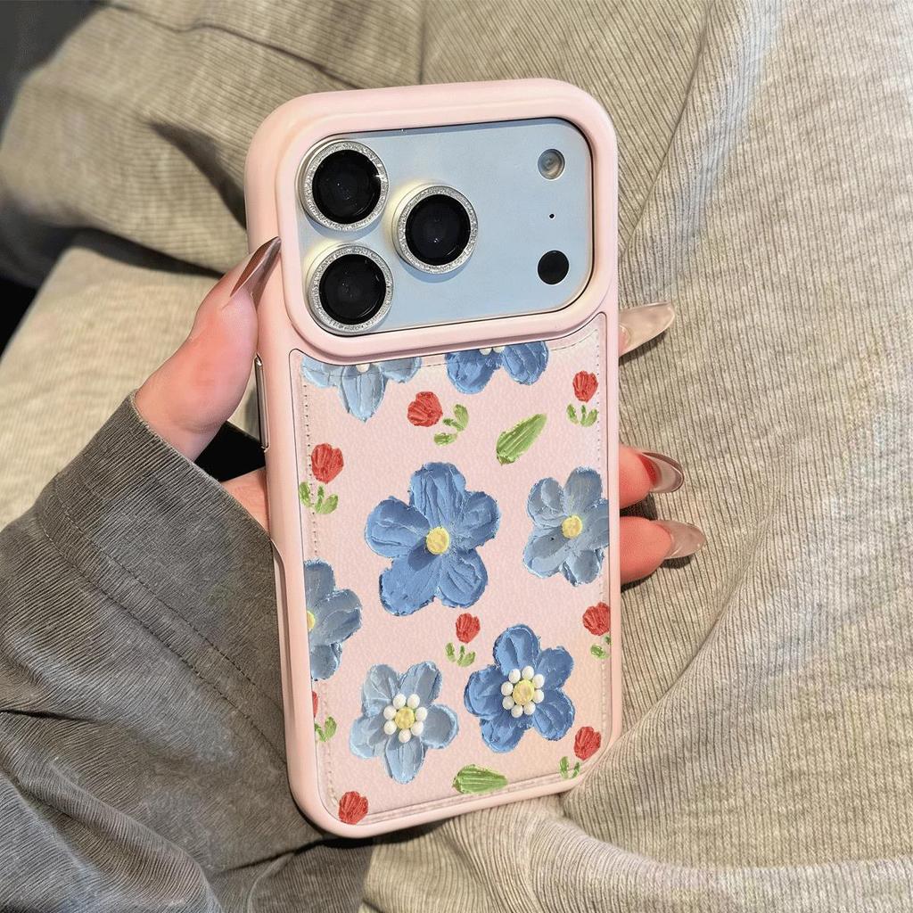 Trái mọng nhỏ màu xanh lam phù hợp với vỏ điện thoại iPhone17Air,cảm giác da14/11Pro