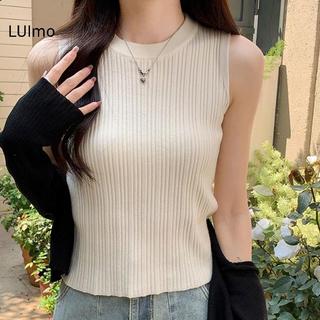 LUImo Nữ Màu Trơn Cơ Bản Tròn Ne Nhiều Màu Sắc Thường Ngày Tất Cả Trận Đấu Xe Tăng Không Tay SBS