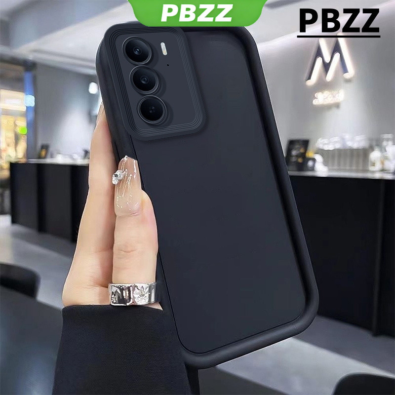 Ốp Lưng PBZZ Cho Realme C75 C75X c85 5g REALME C71 c85 pro 4G Vỏ Điện Thoại Vỏ Mềm Thiết Kế Mới Thẩm Mỹ Gương Trang Điểm Mèo Dễ Thương Có Giá Đỡ & Dây Buộc Cho Bé Trai Đen JTDTMZJ04