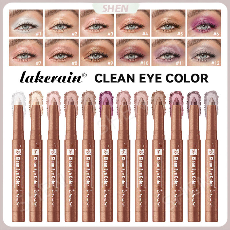 Lakerain Bronze Eyeshadow Stick Xoay Eye Highlighter 12 màu Contouring Lying Silkworm Pen