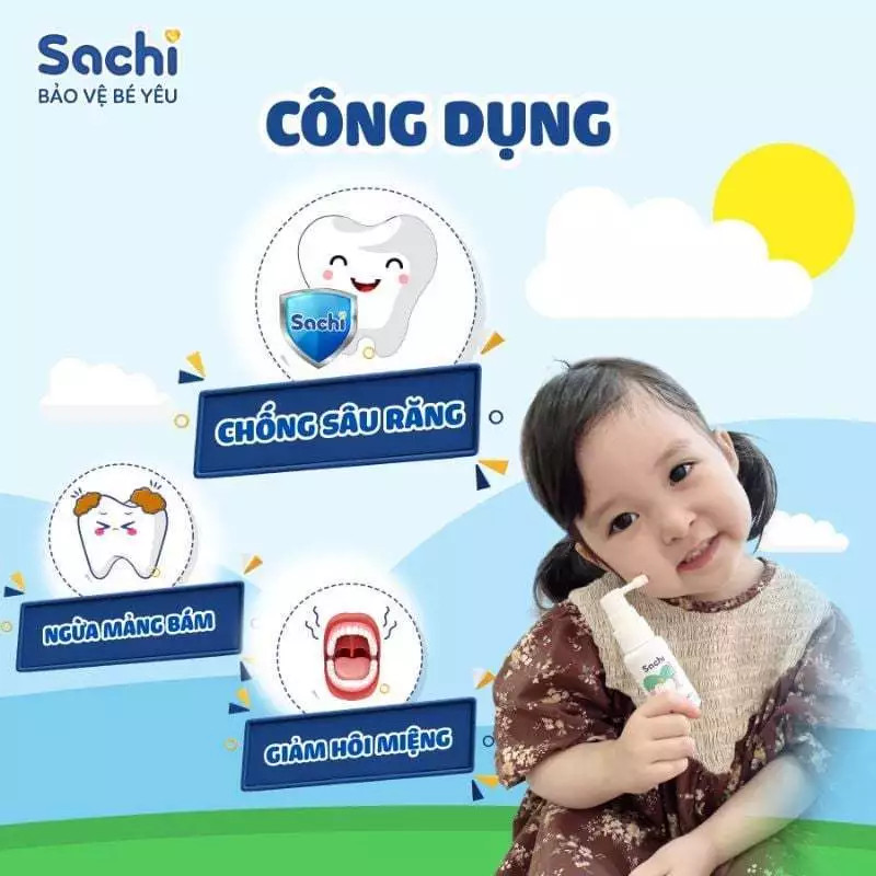 Xịt răng miệng Sachi Fibregum 20ml giúp sạch thơm miệng, hỗ trợ ngăn ngừa sâu răng