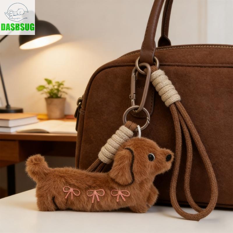 DASBSUG Phim hoạt hình ngọt ngào Dachshund Túi sang trọng quyến rũ để cá nhân hóa Mặt dây chuyền túi lông mềm Lý tưởng cho trẻ em và người lớn Pra