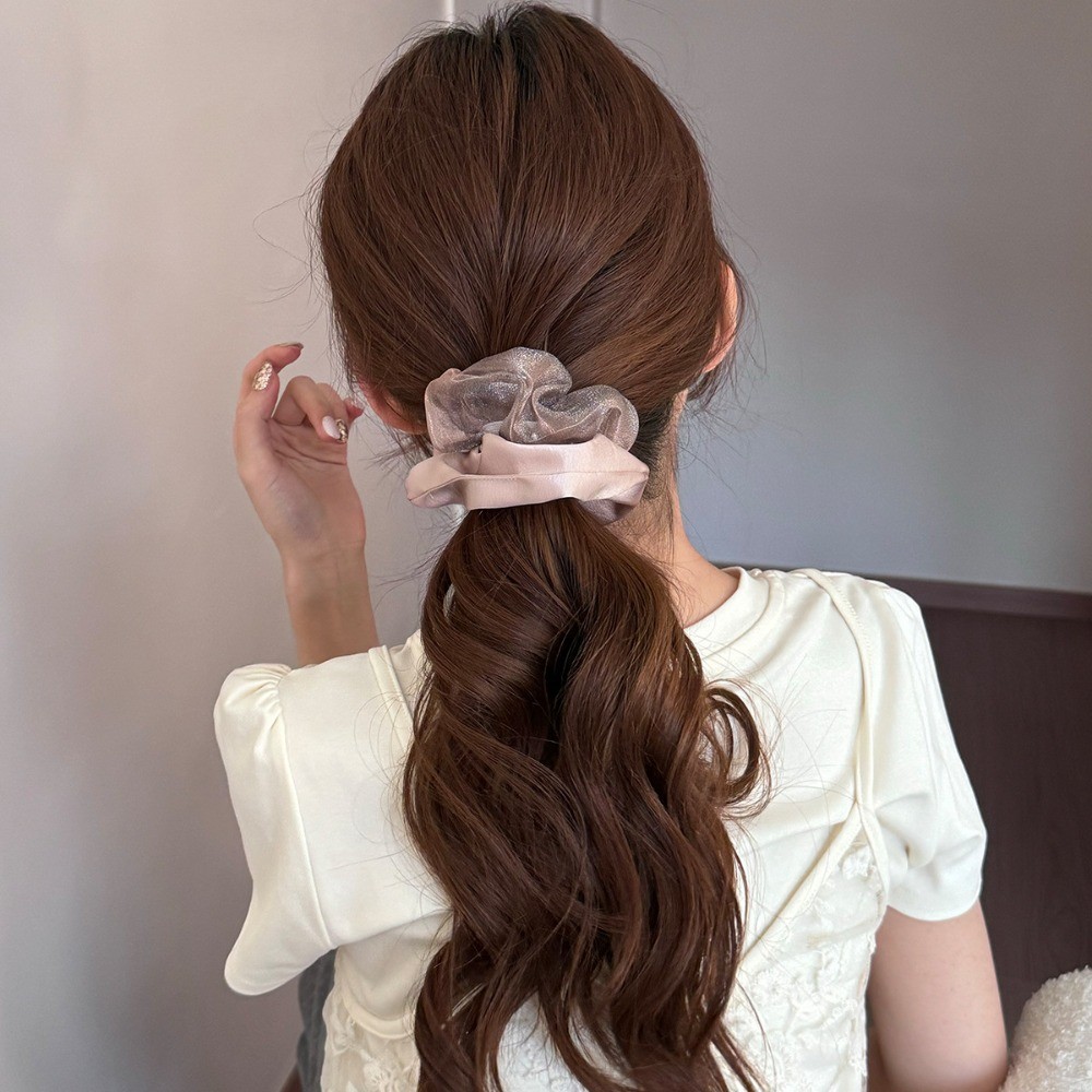 Dây buộc tóc nữ phong cách Hàn Quốc, chất liệu satin cao cấp, phù hợp làm phụ kiện tóc với dây cao su.