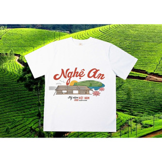 Áo thun Nghệ An Du lịch Việt Nam chất thun cotton 250gsm, from oversize và babytee