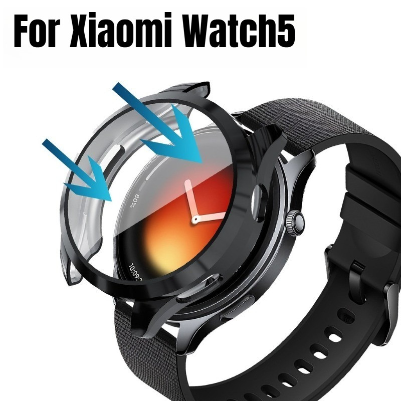 Đồng Hồ TPU Mạ Dành Cho Xiaomi Watch5 Vỏ Mềm + Phim Đồng Hồ Màn Hình Ốp Lưng Cho Xiaomi Watch 5 Tất Cả Xung Quanh Vỏ Bảo Vệ