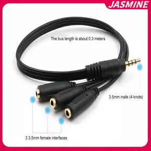JASMINE Aux Đa Tai Nghe Tai Nghe Bộ Chia Âm Thanh 3.5mm Ja HUB Cáp Chia JASMINE