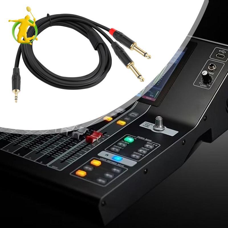 Dây chia TS Y 3,5mm sang Dual 6,35mm có tấm chắn cho loa máy nghe nhạc CD