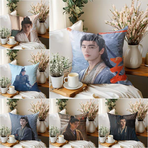 Vỏ gối Zhang LingHe, Vỏ gối in một mặt bằng ngọc bích, Trang trí ghế Sofa phòng khách Giáng sinh (Không có lõi)