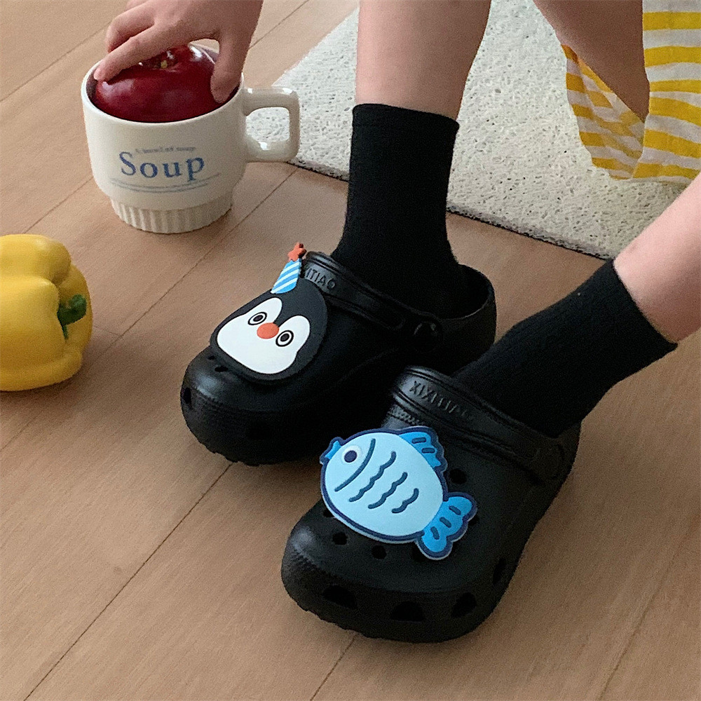 XIXITIAO Dép Bé Trai Bé Gái Đi Biển Mùa Hè Dễ Thương Chim Cánh Cụt Cá Trẻ Em
