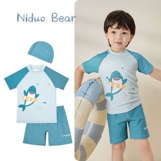 Đồ bơi bé trai 2 mảnh - áo tắm chống nắng nhanh khô họa tiết hoạt hình dễ thương