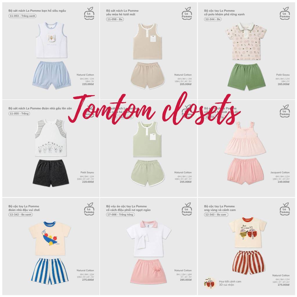 La pomme SS26.T3.2 BST Bộ cộc, bộ ba lỗ kid cho bé
