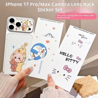 Dành Cho iPhone 17 Pro / 17 Pro Max Phim Hoạt Hình Dễ Thương Miếng Dán Ống Kính Chống Trầy Xước Trong Suốt Mềm Phim Lấp Lánh Mặt Sau Bộ Phim Bộ