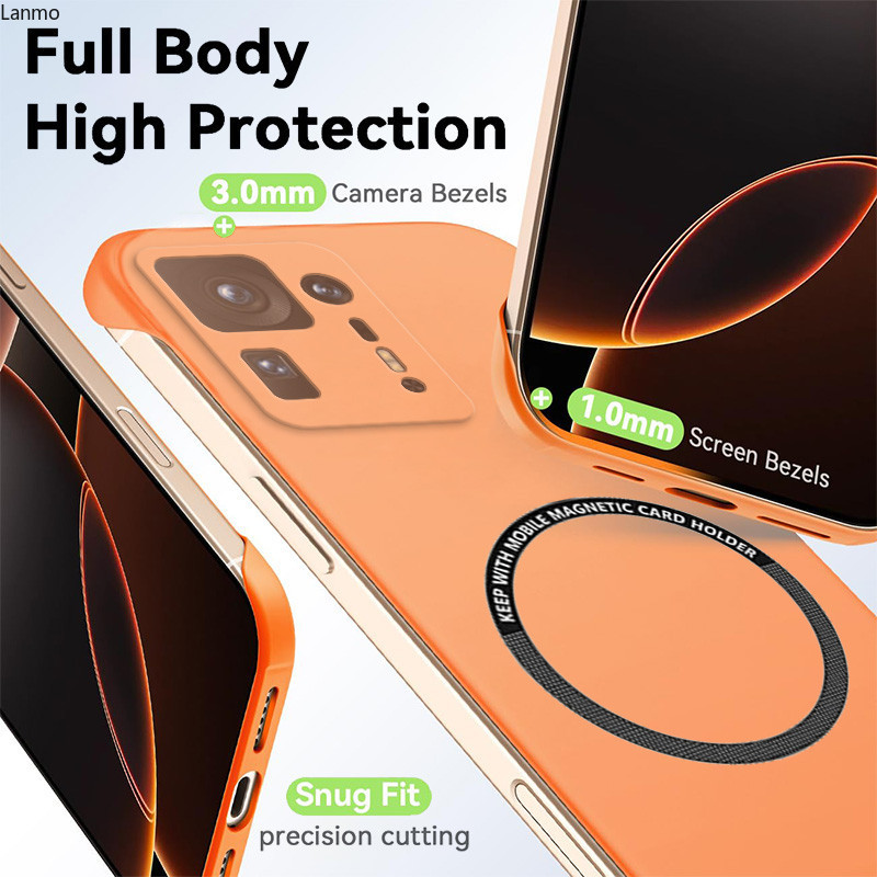 Mỏng Từ Tính Không Khung Cho Xiaomi Mix 4 Mix4 5G Ốp Điện Thoại Mờ Chống Trầy Xước Vỏ PC Cứng Không Biên Giới Giáp Chống Sốc
