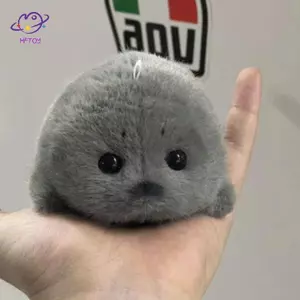 HFTOY Xám Cói Móc Khóa Mềm Sang Trọng Màu Trắng Thú Nhồi Bông Búp Bê Dễ Thương Mini Móc Khóa Cho Chìa Khóa Ô Tô Túi Hiện Tại ~