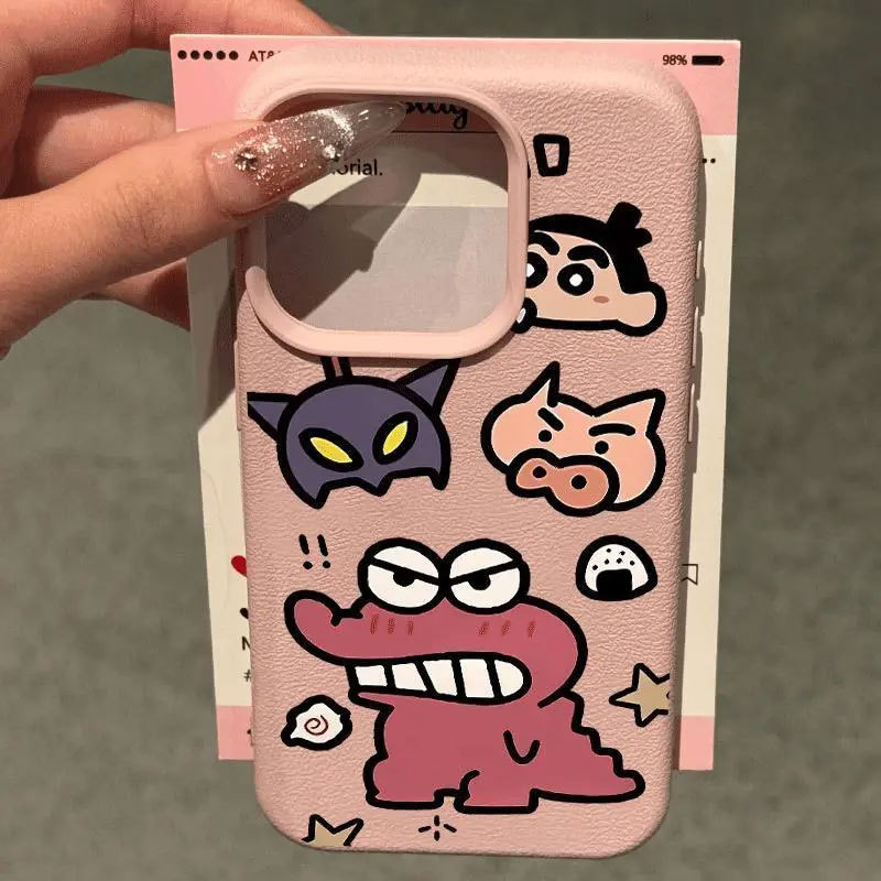Ốp Shin-chan Vui Nhộn Cho iPhone 11-16 Pro Max/XR Chống Sốc