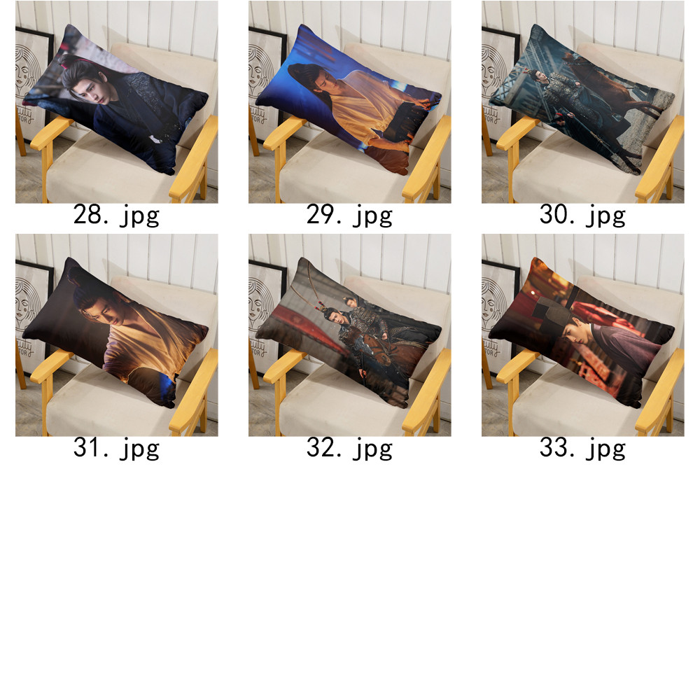 Theo đuổi vỏ gối ngọc bích, Vỏ gối Polyester hình chữ nhật một mặt Zhang LingHe, Máy có thể giặt được, Thích hợp để trang trí phòng khách giường Sofa (Không bao gồm lõi)