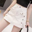 Váy Mini Denim màu trắng trơn dành cho nữ Váy cạp cao chữ A
