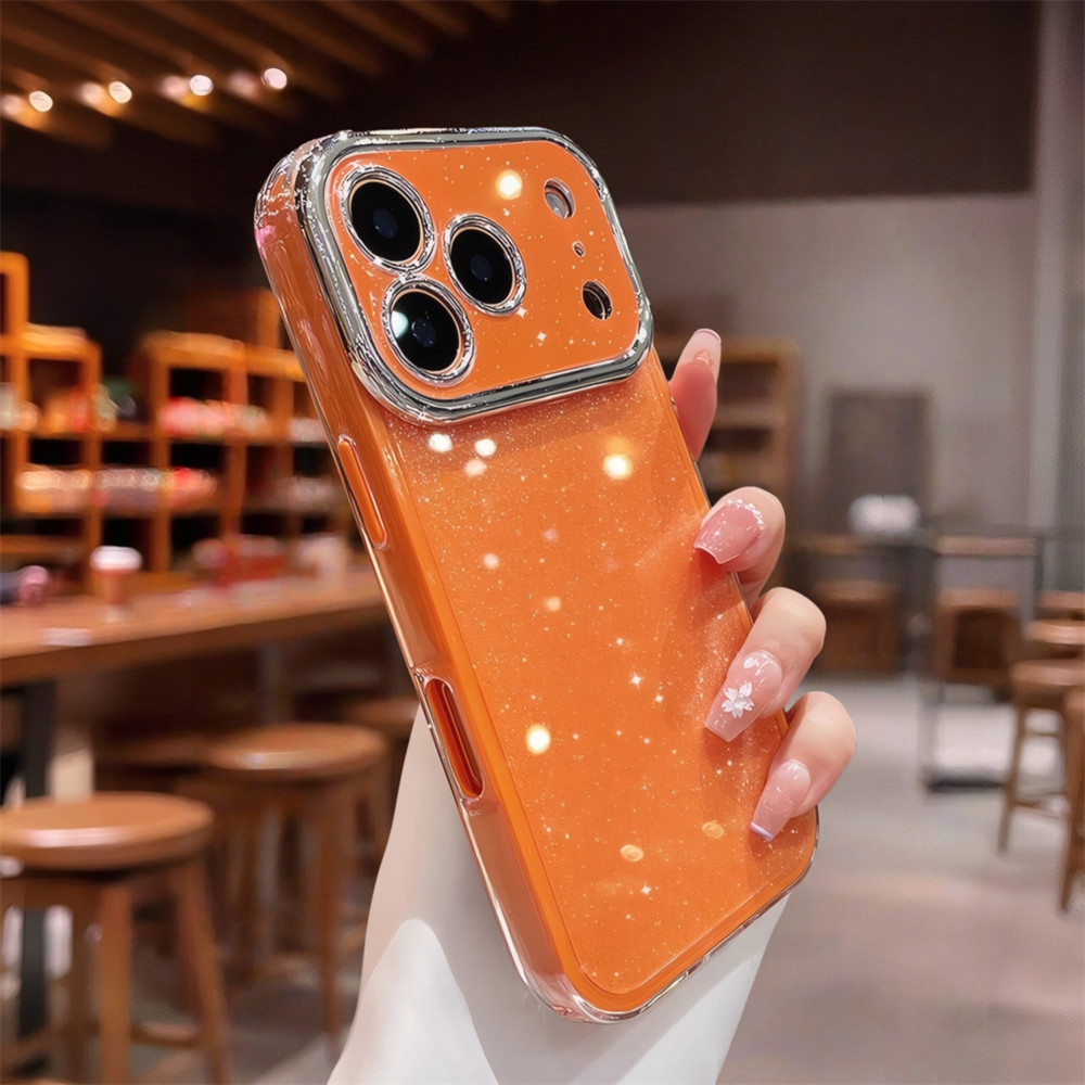 Ốp điện thoại lấp lánh màu sang trọng cho IPhone 17 Pro Max 13 14 15 16 pro max Vỏ bảo vệ điện thoại màu chống rơi Vỏ silicon mềm Ốp lưng trong suốt