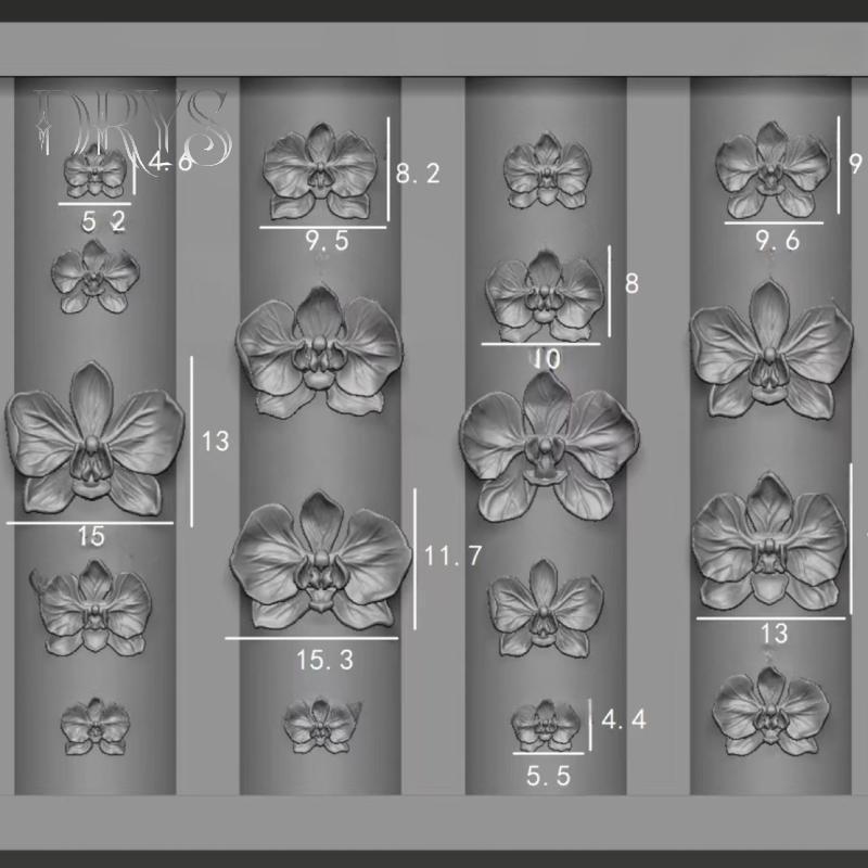 (TFT) 3D Phalaenopsis Hoa Khuôn Làm Móng Tay Silicon DIY Bướm Ngọt Hoa Lan Thiết Kế Móng Tay Mẫu Khắc Móng Tay Nghệ Thuật Khuôn Dụng Cụ MỚI
