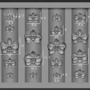 3D Phalaenopsis Hoa Khuôn Làm Móng Tay Silicon DIY Bướm Ngọt Hoa Lan Thiết Kế Móng Tay Mẫu Khắc Móng Tay Nghệ Thuật Khuôn Dụng Cụ MỚI