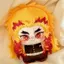 PS1 Demon Slayer: Kimetsu no Yaiba Rengoku Kyoujurou Plushie Trò chơi dễ thương Merch Túi búp bê Cotton sang trọng Charm SP1