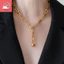 Vòng cổ nữ dài bóng vàng mạ vàng 18K thời trang và tối giản