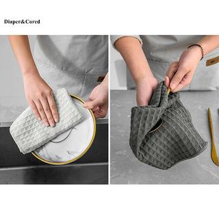 DIAPER & CORED Khăn Barista siêu thấm Máy pha cà phê Rag đặc biệt Không xơ Khăn vuông Vải làm sạch Máy pha cà phê Khăn lau YTH