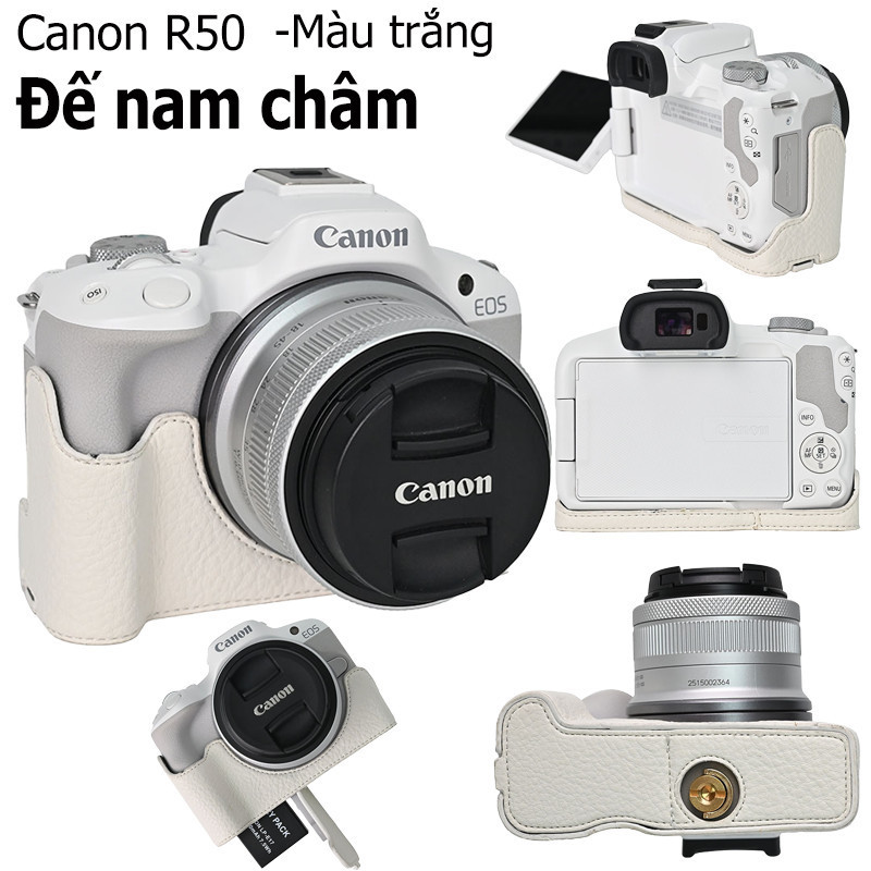Ốp lưng da PU chuyên dụng cho máy ảnh – Đế nam châm thông minh – Dùng cho Canon R50, M50 và Fuji XT30,lắp đặt đơn giản