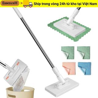 Cây lau nhà rảnh tay ESSENCEH, với 3 cây lau bụi kẹp vải có thể tái sử dụng, 360° Đầu xoay Cây lau nhà lười hộ gia đình