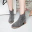 VNMZZG34-43 Size Lớn Da Lộn Bên Dây Kéo Ngón Chân Tròn Martin Knight Giày Bốt Ngắn Sàn Diễn Giày