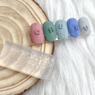 [hatheaven] 1 Khuôn Khắc Móng Tay Silicon 3D Chữ Cái Tiếng Anh Khuôn Dập Thiết Kế Gel Stencils DIY Dụng Cụ Phụ Kiện Làm Móng Tay Đẹp
