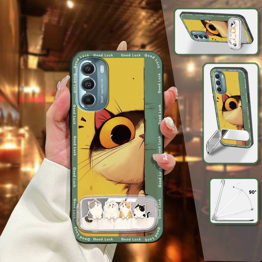 Ốp Điện Thoại Bền Chống Thấm Nước Cho MOTO G Stylus 5G 2022 Miếng Dán Vải Chân Đế Thêu Sang Trọng Vỏ Mềm Chống Bụi Bẩn Bọc Toàn Bộ Ba Chiều TPU 3D Chống Sốc Giá Đỡ Điện Thoại