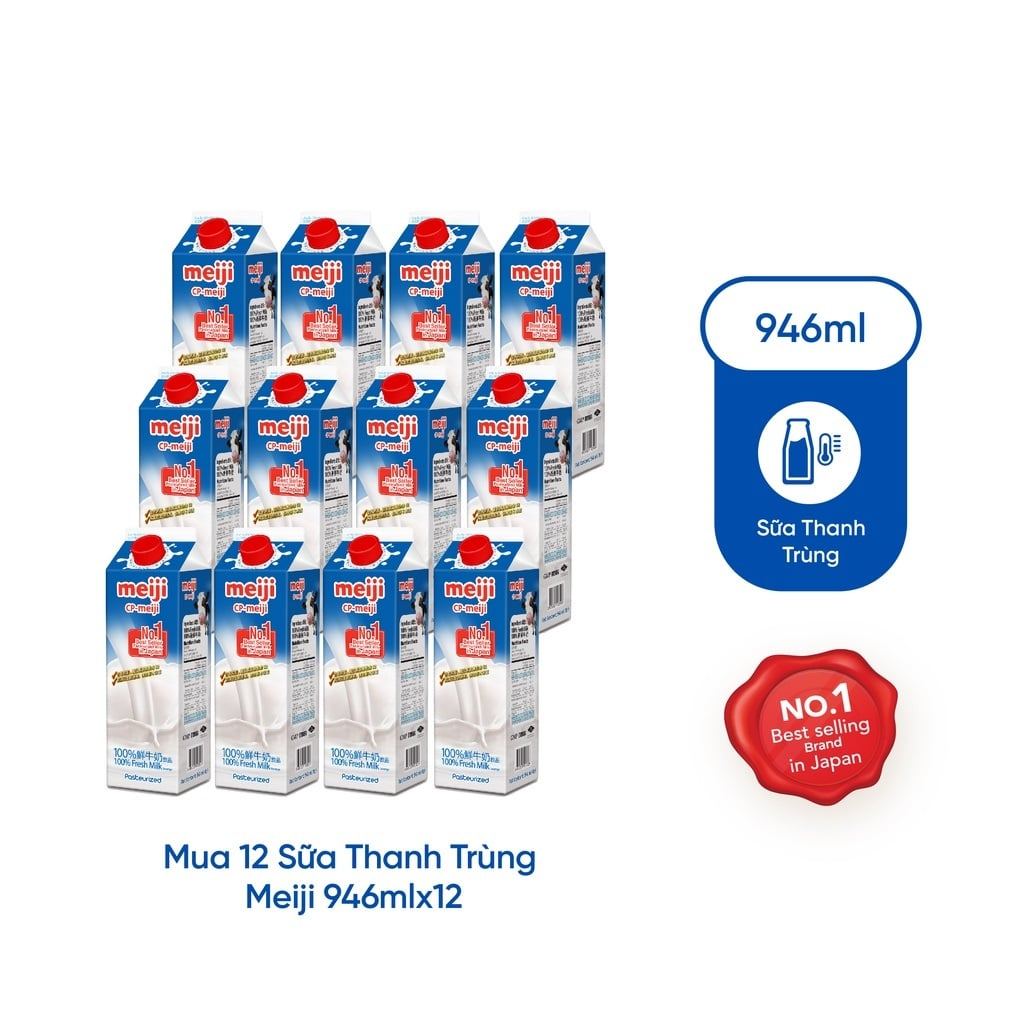 [HỎA TỐC HN] Sữa Tươi Thanh Trùng MEIJI XANH 3.6% Béo Hộp 946ml, Thơm Ngon Béo Ngậy