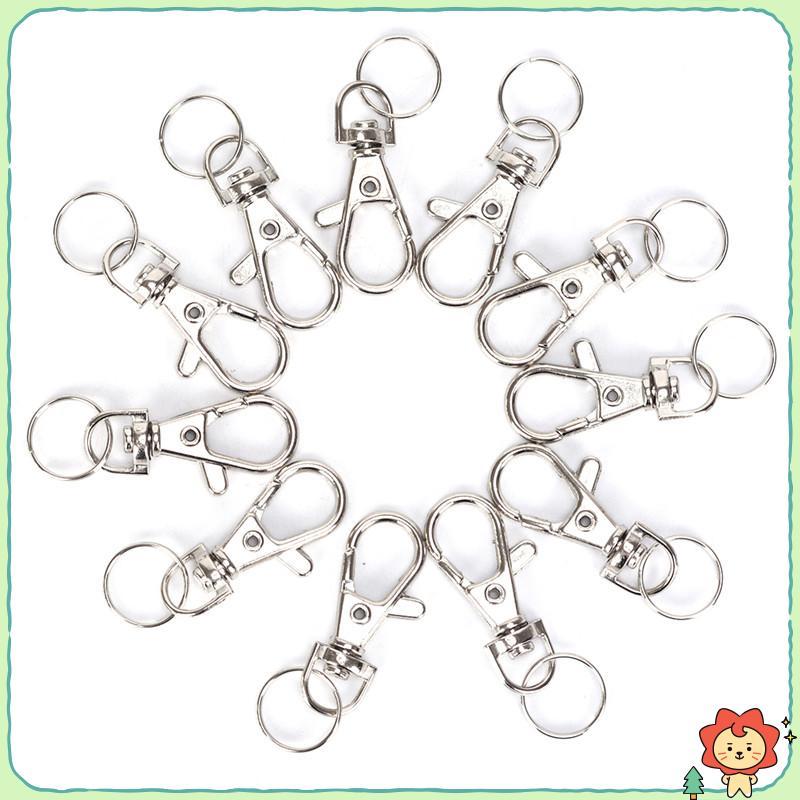 [Jielus] 10PC Bạc Xoay Kích Hoạt Kẹp Chụp Tôm Hùm Khóa Móc Túi Móc Chìa Khóa Móc Quà Tặng
