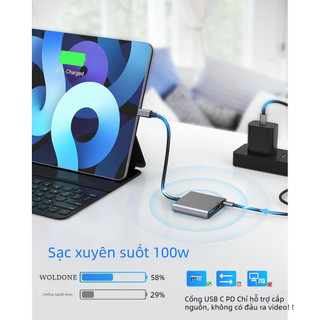 Bộ chuyển đổi 3 trong 1 Hub Type C sang HDMI Cáp sạc 4K USB 3.0 Bộ chuyển đổi USB-C 3.1