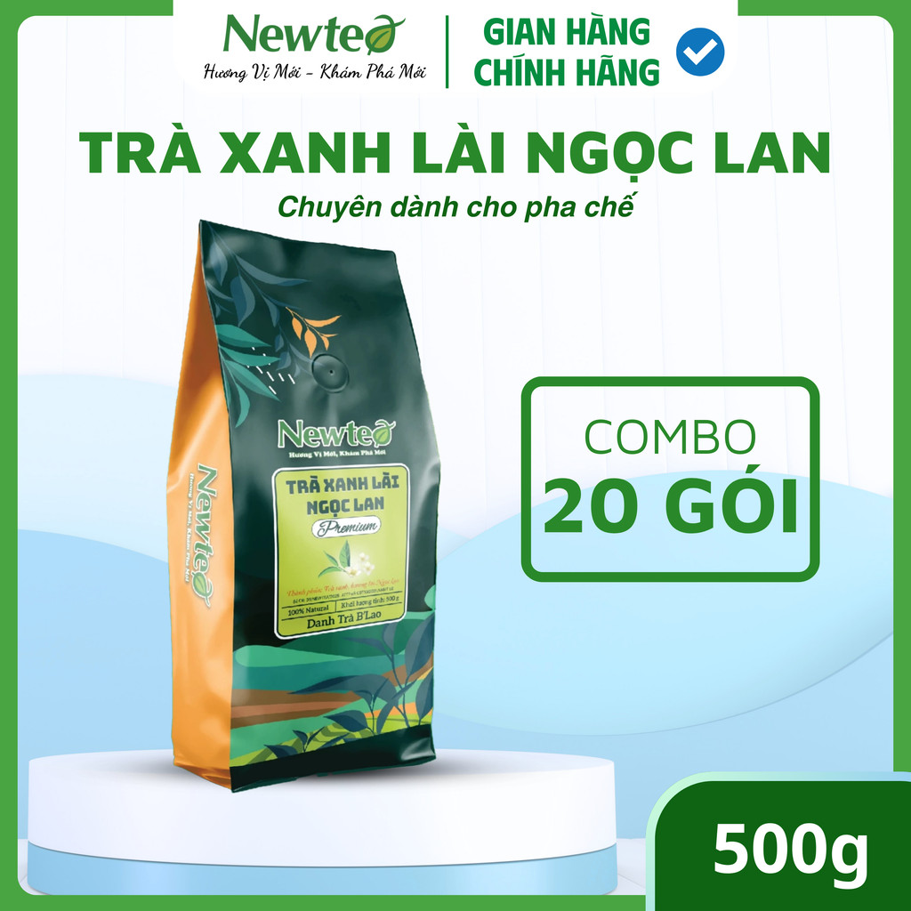Combo 20 Gói Trà Xanh Lài Ngọc Lan Newtea 10KG Pha Trà Tắc - Hình ảnh thực tế