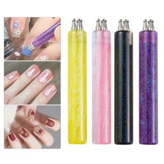 [PEASEE] Bút chấm móng 5 cánh hoa, tay cầm acrylic, dụng cụ vẽ hoa một thì cho DIY Nail Art