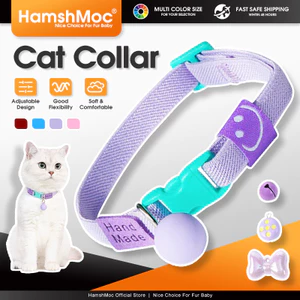 HamshMoc Cat DIY Co Giãn Cổ Phụ Kiện Có Thể Điều Chỉnh Mềm Mại Thoải Mái Kích Thước Cổ 20-30cm Cho Trong Nhà / Ngoài Trời