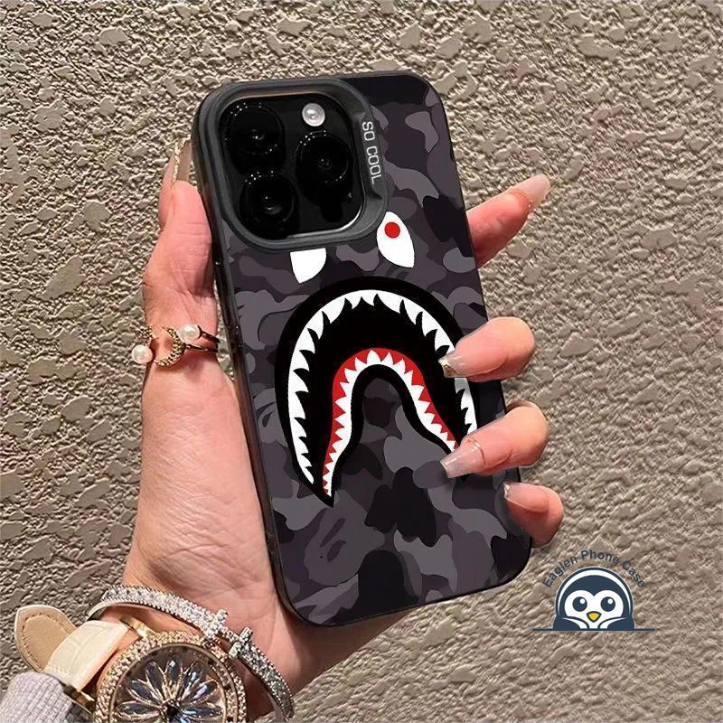Vỏ Cá Mập Ngụy Trang Thoáng Mát Cho Vivo iQOO 13 12 11 10 9 Pro SE 7 Z10X Z10 Z9 Turbo + Pro Z9X Z9S Z8 Z8X 5G 4G Vỏ Điện Thoại Chống Sốc Bảo Vệ Ống Kính Ốp Lưng Cứng Mờ
