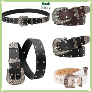Thắt lưng NOOKSTORY punk cổ điển, phong cách gothic, chất liệu da PU thời trang