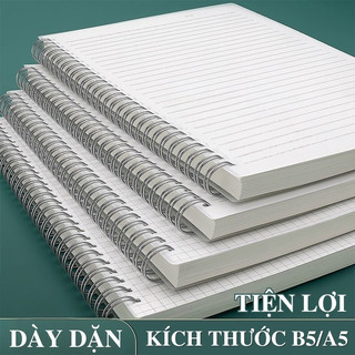 Sổ Tay Lò Xo Nhựa PP Trong Suốt – Vở A5 Kẻ Caro 160 Trang, Phù Hợp Ghi Chú Học Tập & Planner
