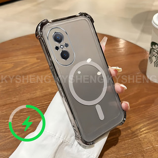 Thích hợp cho vỏ điện thoại REALME C65 5G C67 4G TPU sạc từ tính bốn góc chống rơi vỏ mềm trong suốt WBQ 000