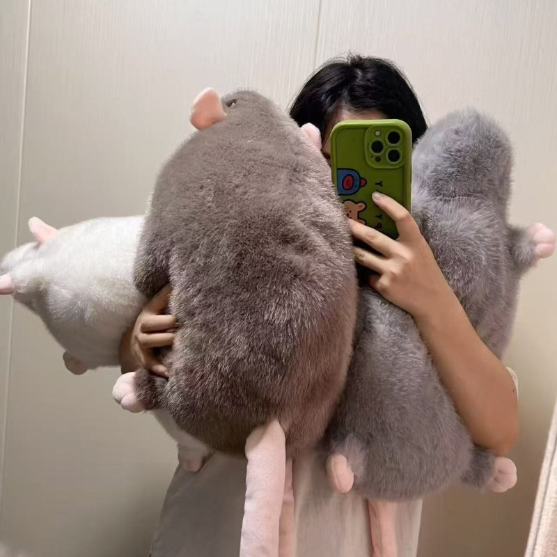 Gấu Bông Chuột Dễ Thương, Thú Nhồi Bông Vải Lông Mềm Mại Size 55cm/90cm, Quà Tặng Sinh Nhật Sáng Tạo Cho Bé