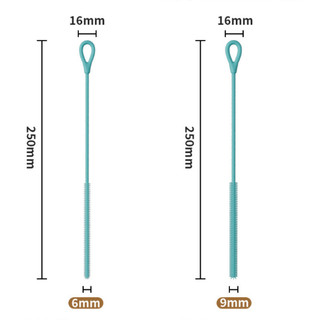 【BabyJoy】Bàn chải làm sạch ống hút silicon cực dài,Bộ hai chiếc,tay cầm chống trượt mềm dẻo